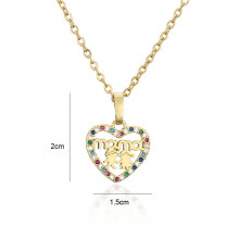 Cadeaux pour maman Gold Coeur Colliers Gold Placing Crystal Name Bijoux Mothers Day Collier